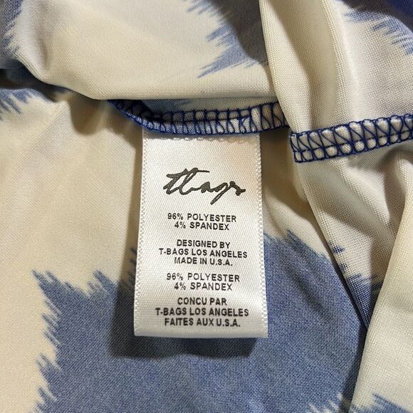 T-BAGS LOS ANGELES Women’s Sleeveless Mini Dress Blue/White Size Extra Small - Picture 9 of 11